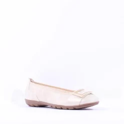 Women Marco Tozzi Dongo Square Brooch Pump - Dune Metallic