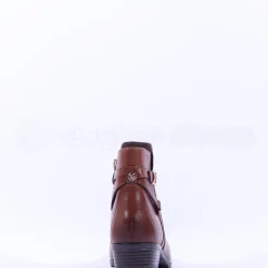 Women Caprice Double Strap Ankle Boot Kelli - Cognac Leather