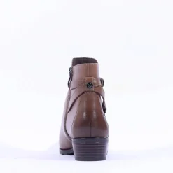 Women Caprice Double Strap Ankle Boot Kelli - Taupe Leather
