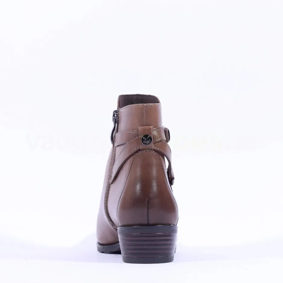 Women Caprice Double Strap Ankle Boot Kelli - Taupe Leather