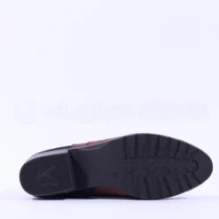 Women Caprice Double Strap Ankle Boot Kelli - Tan Navy Leather