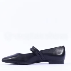 Women Paul Green Double Strap Pointed Pump - Black Leather