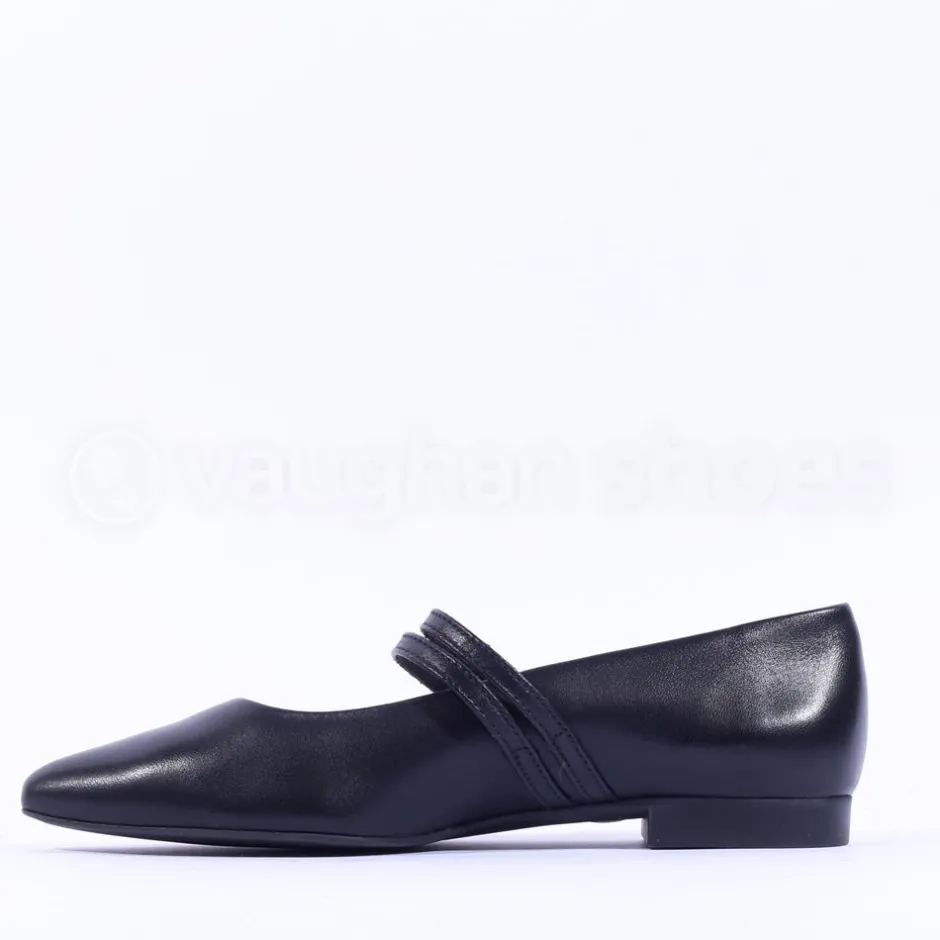 Women Paul Green Double Strap Pointed Pump - Black Leather