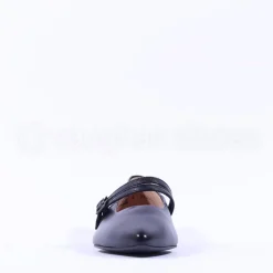 Women Paul Green Double Strap Pointed Pump - Black Leather