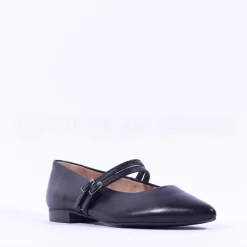Women Paul Green Double Strap Pointed Pump - Black Leather