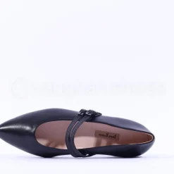 Women Paul Green Double Strap Pointed Pump - Black Leather