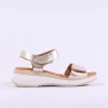 Women Oh My Sandals Double Velcro Platform - Gold Leather