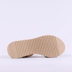 Women Oh My Sandals Double Velcro Platform - Gold Leather