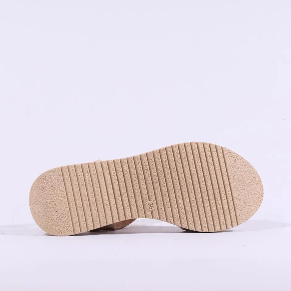 Women Oh My Sandals Double Velcro Platform - Gold Leather