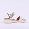 Women Oh My Sandals Double Velcro Platform - Silver Leather