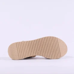 Women Oh My Sandals Double Velcro Platform - Silver Leather