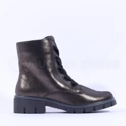 Women Ara Dover Ribbon Lace Ankle Boot - Gun Metal