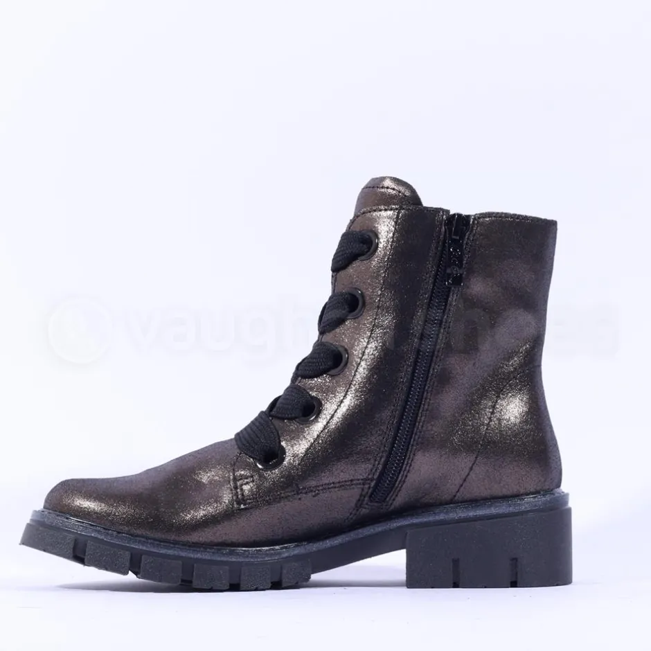 Women Ara Dover Ribbon Lace Ankle Boot - Gun Metal