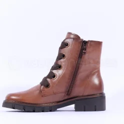 Women Ara Dover Ribbon Lace Ankle Boot - Cognac Leather