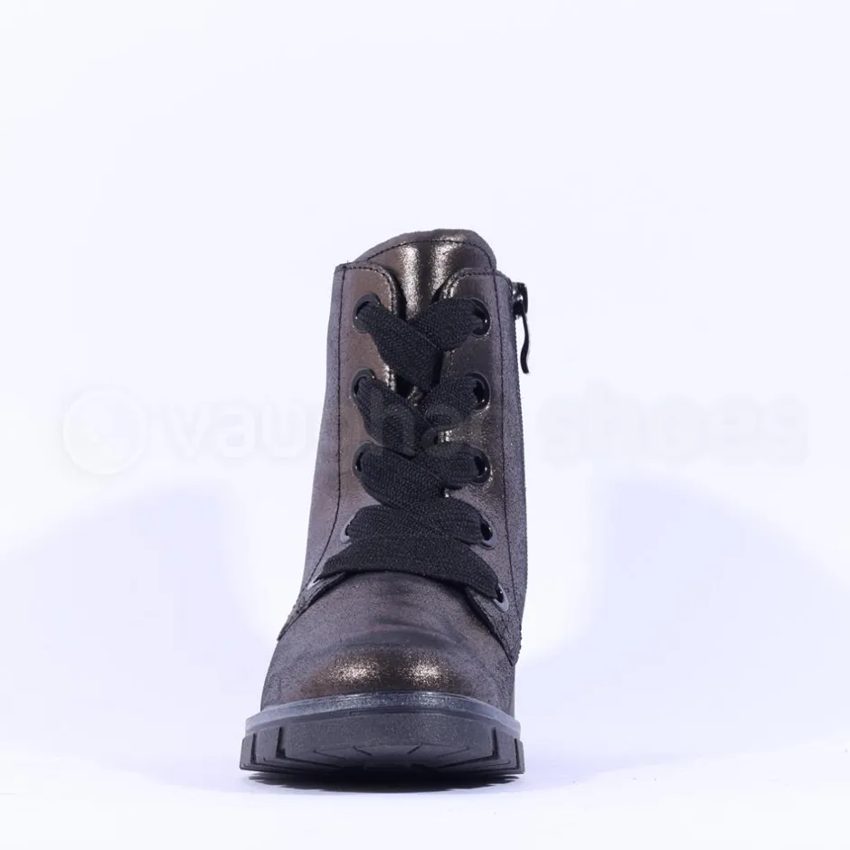 Women Ara Dover Ribbon Lace Ankle Boot - Gun Metal