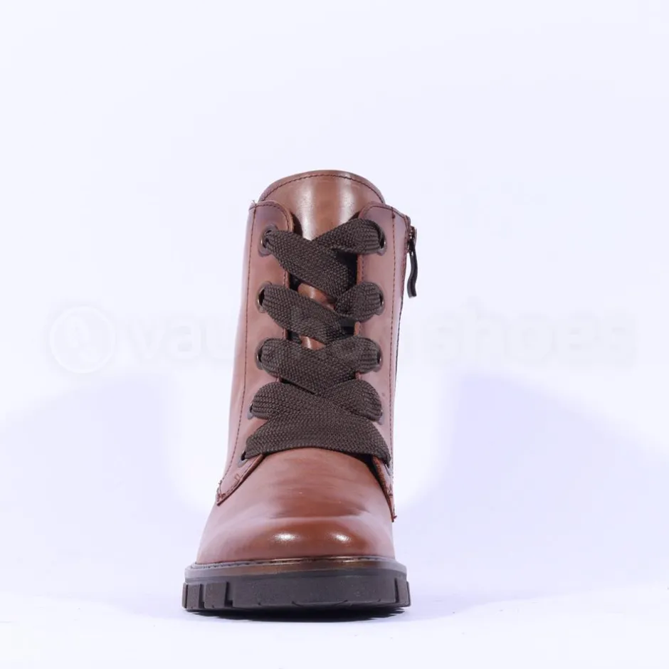 Women Ara Dover Ribbon Lace Ankle Boot - Cognac Leather