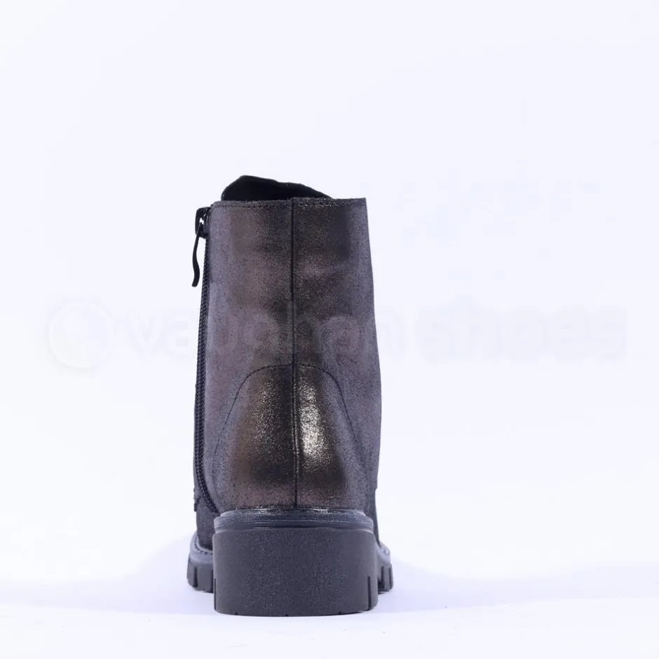 Women Ara Dover Ribbon Lace Ankle Boot - Gun Metal