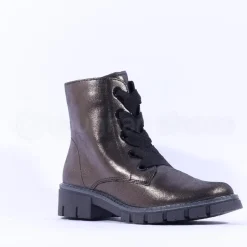 Women Ara Dover Ribbon Lace Ankle Boot - Gun Metal