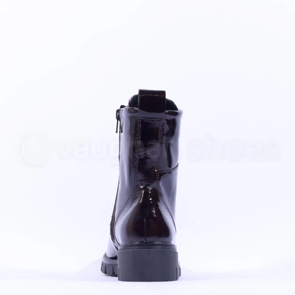 Women Ara Dover Zip Front Boot - Dark Burgundy Patent