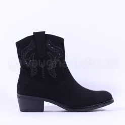 Women Marco Tozzi Drema Western Stud Boot - Black