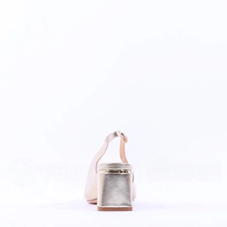 Women Sorento Dromhall Slingback Block Heel - Gold