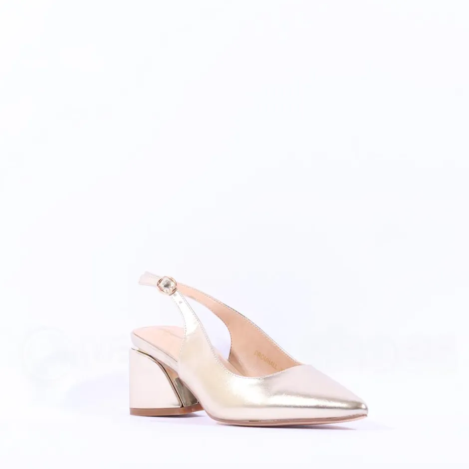 Women Sorento Dromhall Slingback Block Heel - Gold