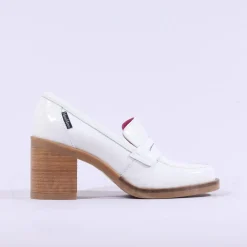 Women Marco Moreo Dubai Block Heel Loafer - White Patent