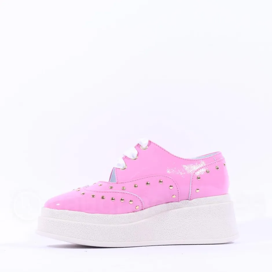 Women Marco Moreo Dublin Stud Lace Wedge - Pink Patent