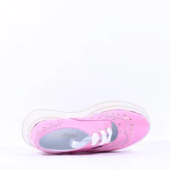 Women Marco Moreo Dublin Stud Lace Wedge - Pink Patent