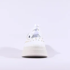 Women Marco Moreo Dublin Stud Lace Wedge - White Patent