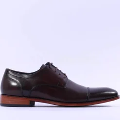 Tommy Bowe Dupont Toe Cap Derby Shoe - Chestnut Leather