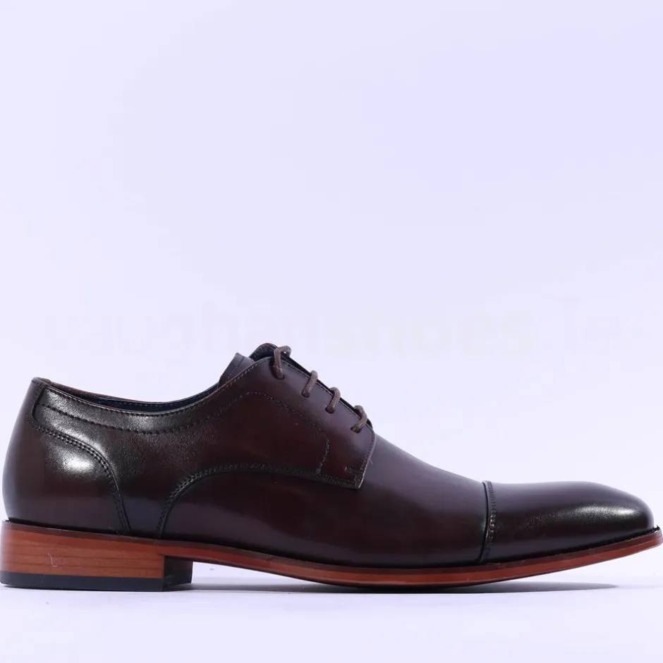 Tommy Bowe Dupont Toe Cap Derby Shoe - Chestnut Leather
