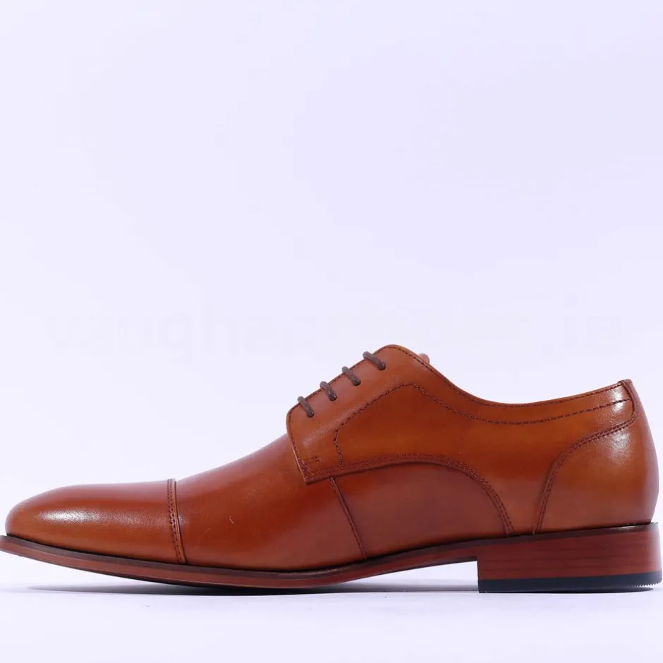 Tommy Bowe Dupont Toe Cap Derby Shoe - Tan Leather