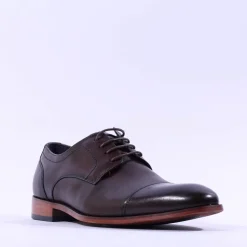 Tommy Bowe Dupont Toe Cap Derby Shoe - Chestnut Leather