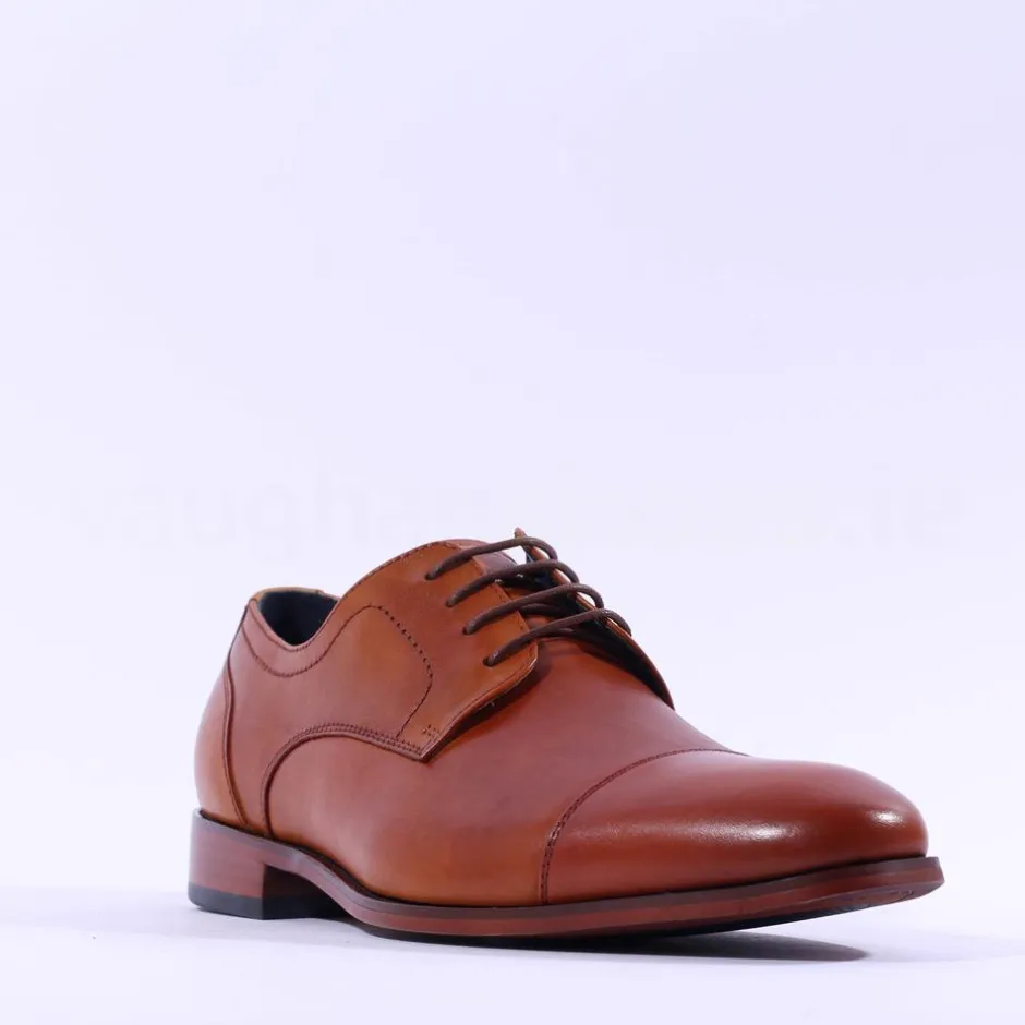 Tommy Bowe Dupont Toe Cap Derby Shoe - Tan Leather