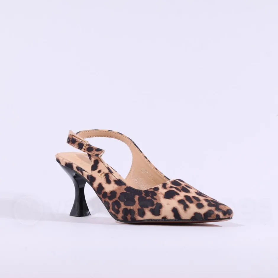 Women Una Healy Dust My Broom Heel Slingback - Leopard Print