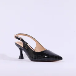 Women Una Healy Dust My Broom Heel Slingback - Black Patent