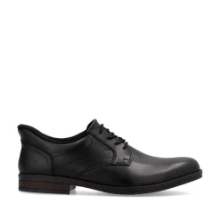 Rieker Men Easy On Elasticated Lace Shoe - Black Leather