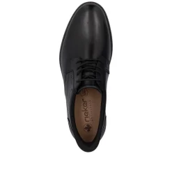 Rieker Men Easy On Elasticated Lace Shoe - Black Leather