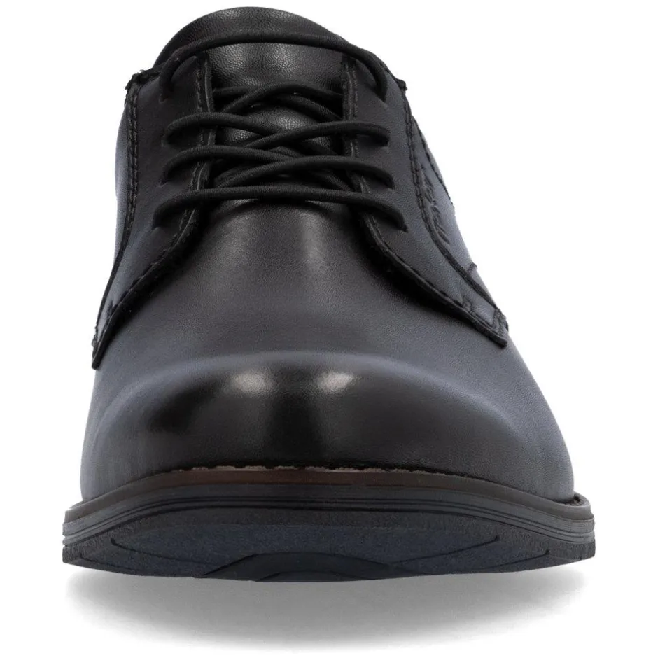 Rieker Men Easy On Elasticated Lace Shoe - Black Leather