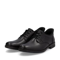 Rieker Men Easy On Elasticated Lace Shoe - Black Leather