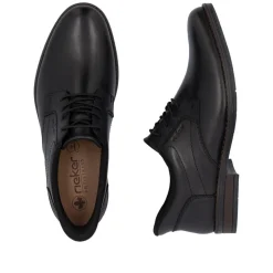 Rieker Men Easy On Elasticated Lace Shoe - Black Leather