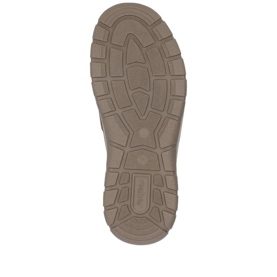Rieker Men Easy On Slip On Shoe - Brown Combi Leather