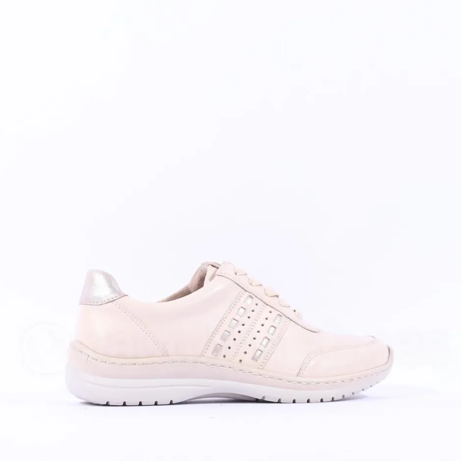 Women Caprice Edith Side Panel Comfort Shoe - Cream Gold