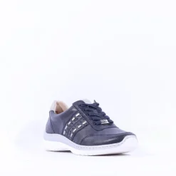 Women Caprice Edith Side Panel Comfort Shoe - Dark Blue