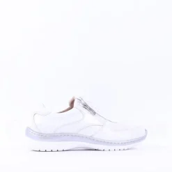 Women Caprice Edith Side Zip Comfort Shoe - White Silver