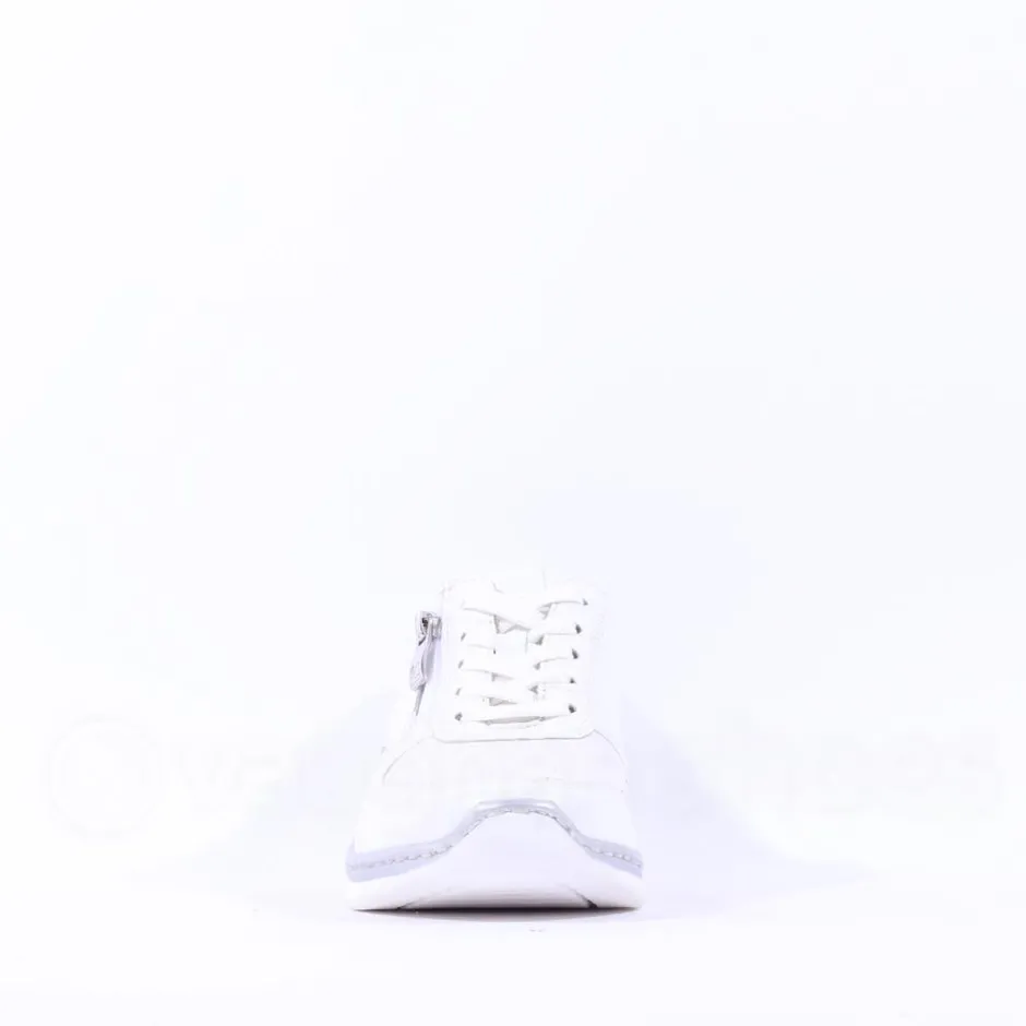 Women Caprice Edith Side Zip Comfort Shoe - White Silver