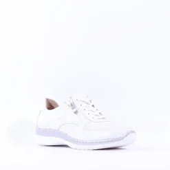 Women Caprice Edith Side Zip Comfort Shoe - White Silver
