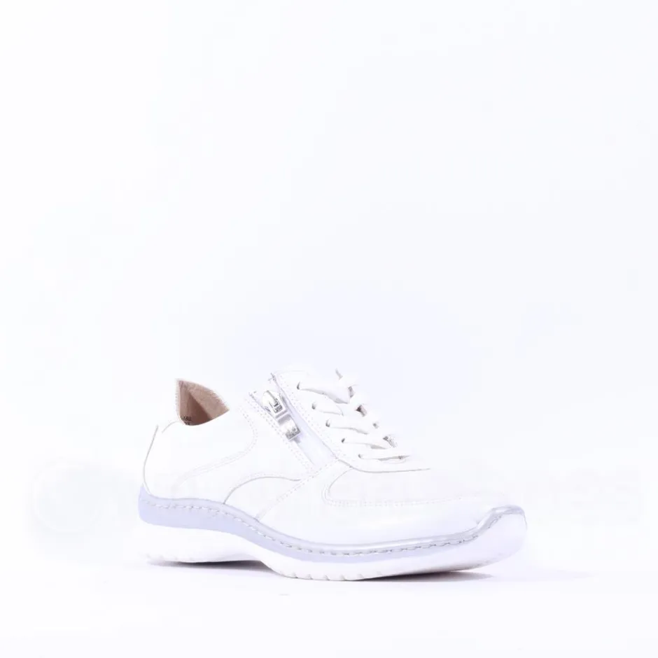 Women Caprice Edith Side Zip Comfort Shoe - White Silver