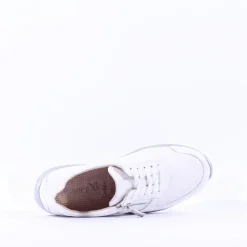 Women Caprice Edith Side Zip Comfort Shoe - White Silver